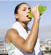 Drinking of sports drink
